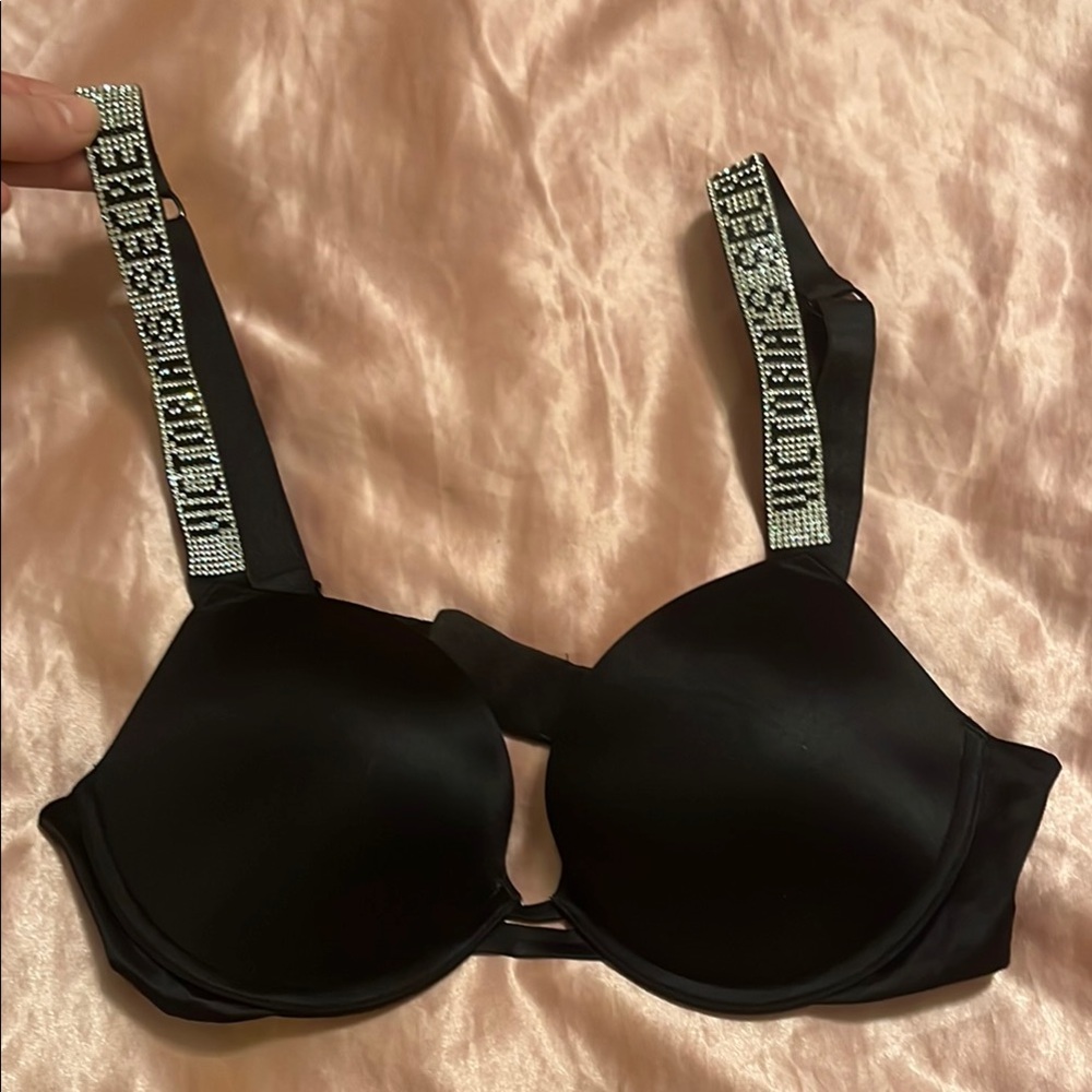 Black Embellished Women's Bra